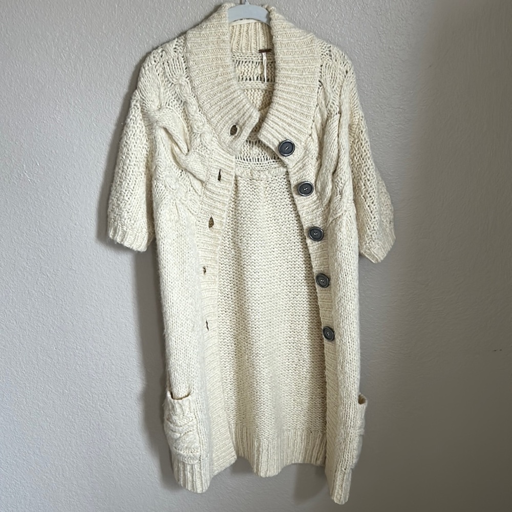 Free People knit wool short sleeve cardigan​